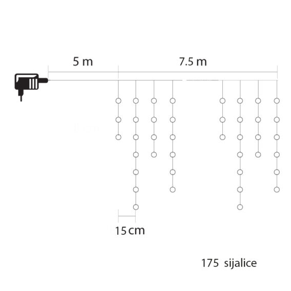 Novogodišnji LED Svetleći Niz 750cm Toplo bela - Image 4